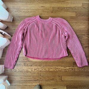 Pink Striped Knit Sweater